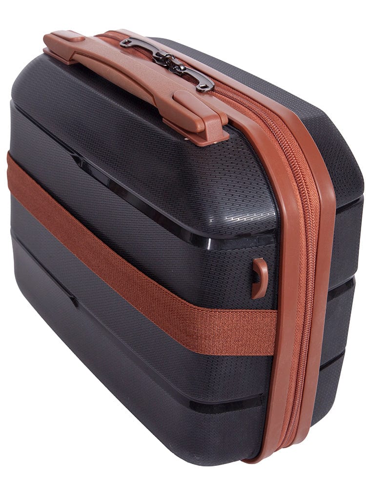 CELLINI VANITY CASE Cellini Spinn Beauty Case Black/Tan (7134117691481)