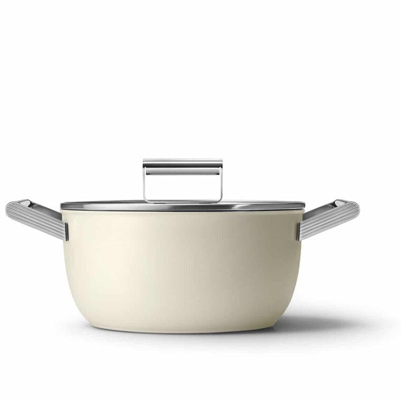 smeg POTS Smeg 26cm Casserole Pan With Lid CKFC2611CRM (2061733888089)