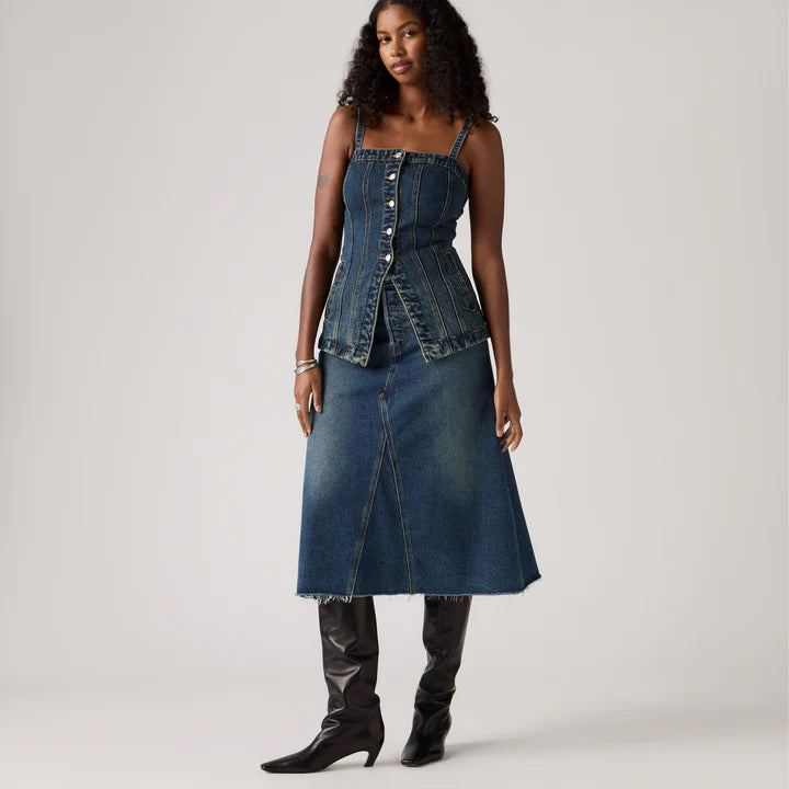 Levi's Women'S High-Rise A-Line Decon Skirt - Dark Indigo Worn In