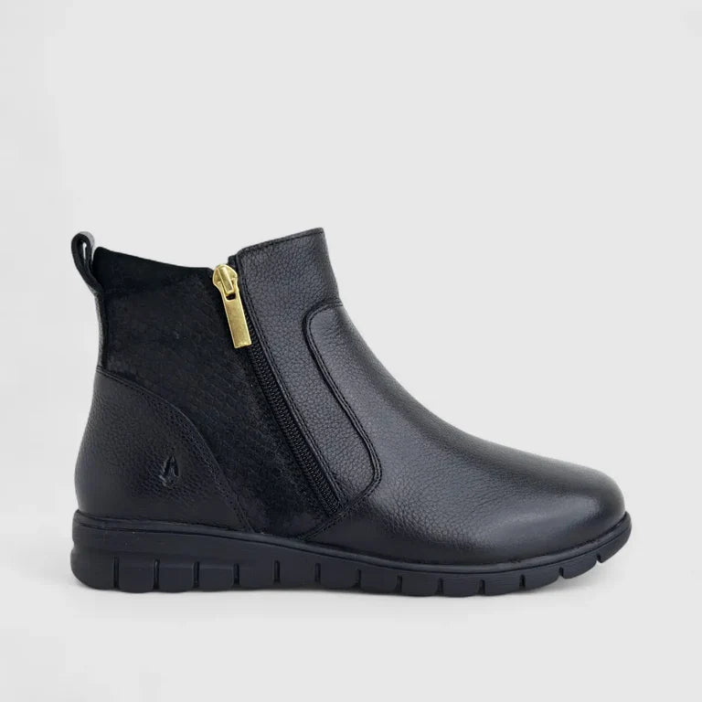 Hush Puppies Ladies Leather Ankle Boot Aurelia  Black HPL01495BKBK