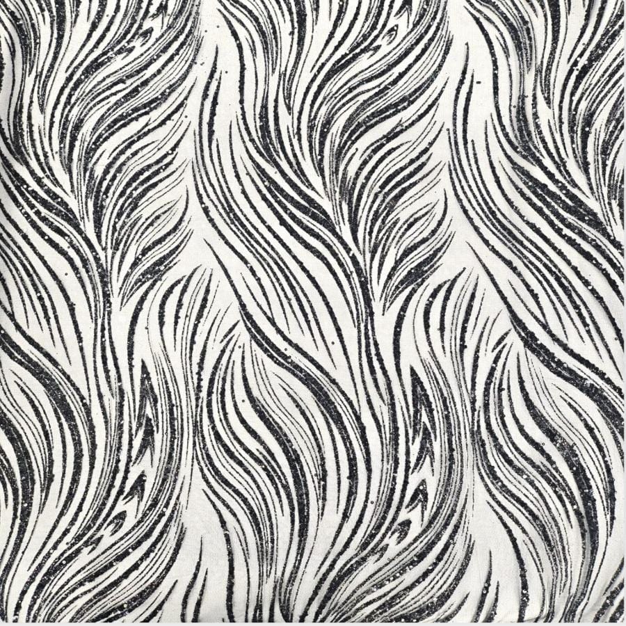 LACE Dress Fabrics Black Sugar Metallic Lace (7798817259609)