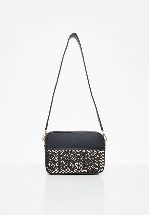 Sissy Boy Hand Bag SissyBoy Ladies Studded Crossbody Black (7290029801561)