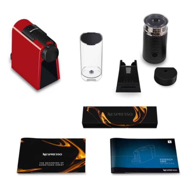 Nespresso COFFEE MACHINE Nespresso Essenza Bundle 1450W Mini Automatic Espresso Machine Red (7001406701657)