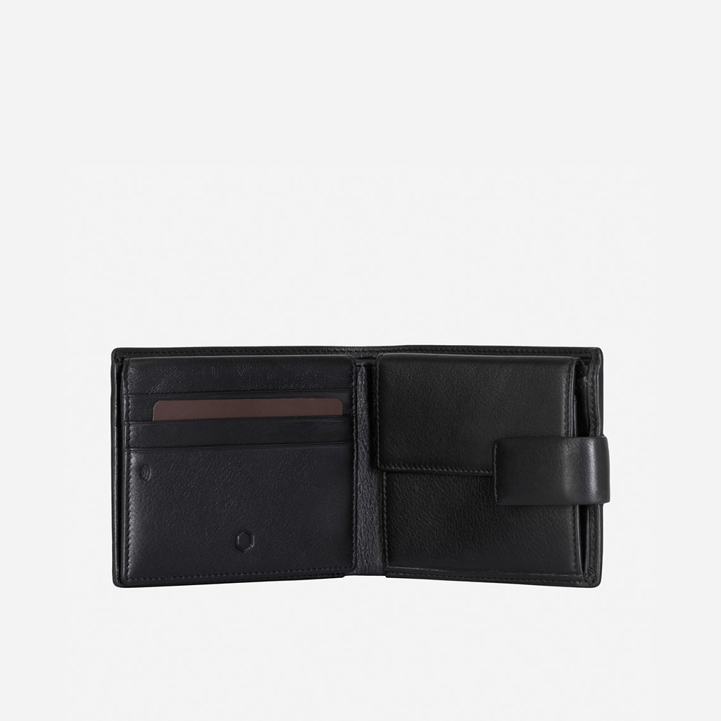 MHC World Jekyll & Hide Monaco Large Billfold Wallet With Press Stud Closure Soft Black (7266301444185)