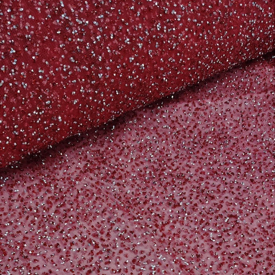 BEADED LACE Dress Fabrics Kendall Lace Fabric Red 140cm (7397289689177)