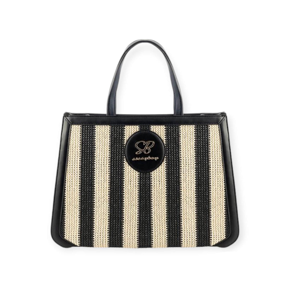 Sissyboy Handbag Sissy Boy Long For You Woven Parallel Striped Tote With Hardware Branding (7782980026457)