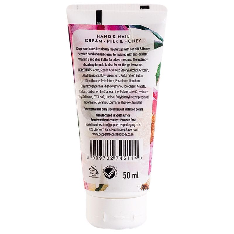 Pepper Tree SOAP DISH Body Essentials Milk & Honey Hand & Nail Cream 50ml (7225304547417)