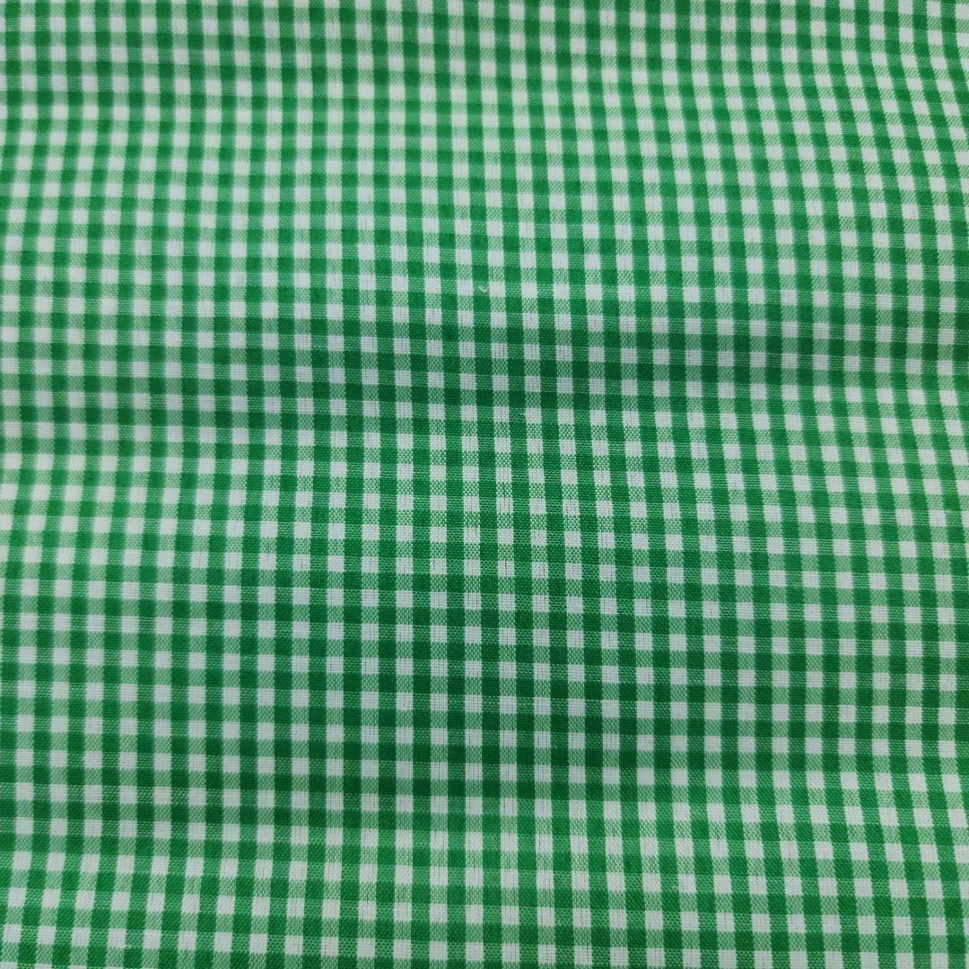 CHECKS Dress Fabrics Gingham Check Fabric Green 150cm (7287410098265)