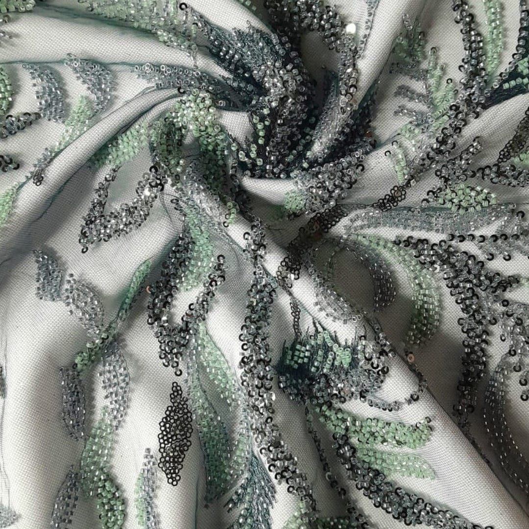 BEADED LACE Dress Fabrics Mystic Rose Beaded Lace Fabric 130 cm (7765405204569)