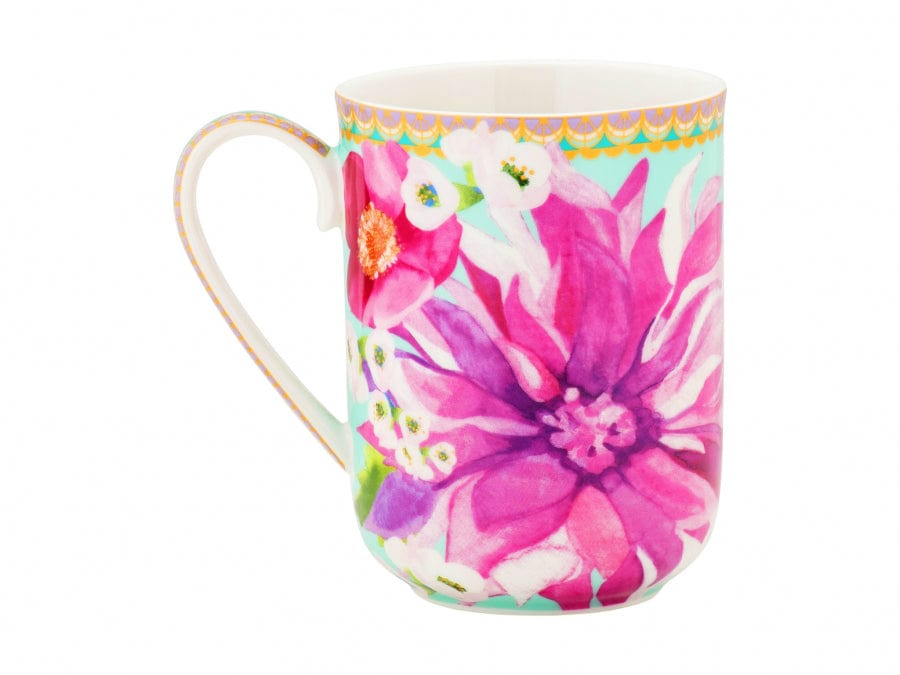 Maxwell & Williams MUGS Maxwell & Williams Dahlia Daze Lidded Mug With Infuser 340ML Sky 340ml HV0339 (2061708951641)