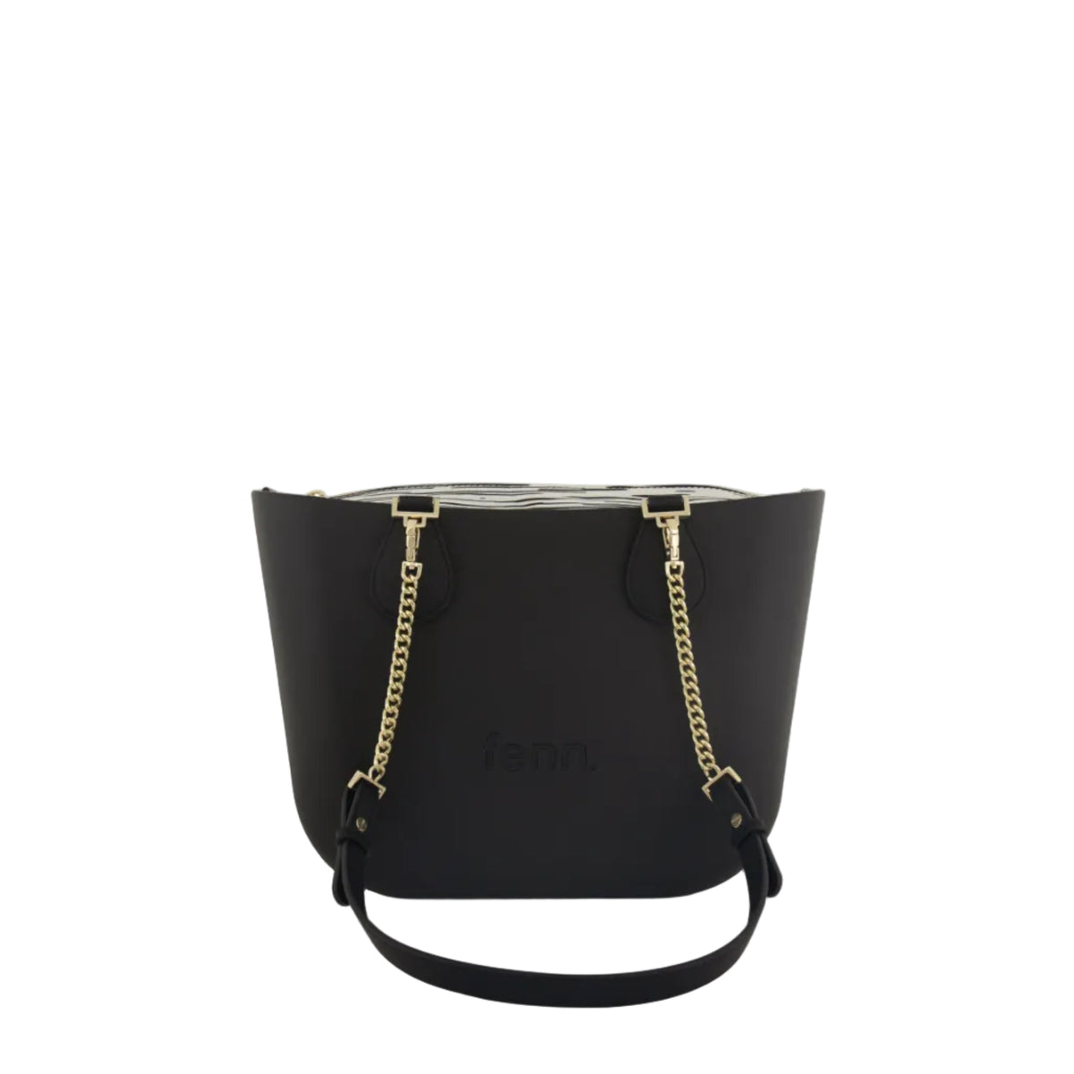 Fenn Original Everyday Petite Tote Bag With Gold Chain-Black 9478