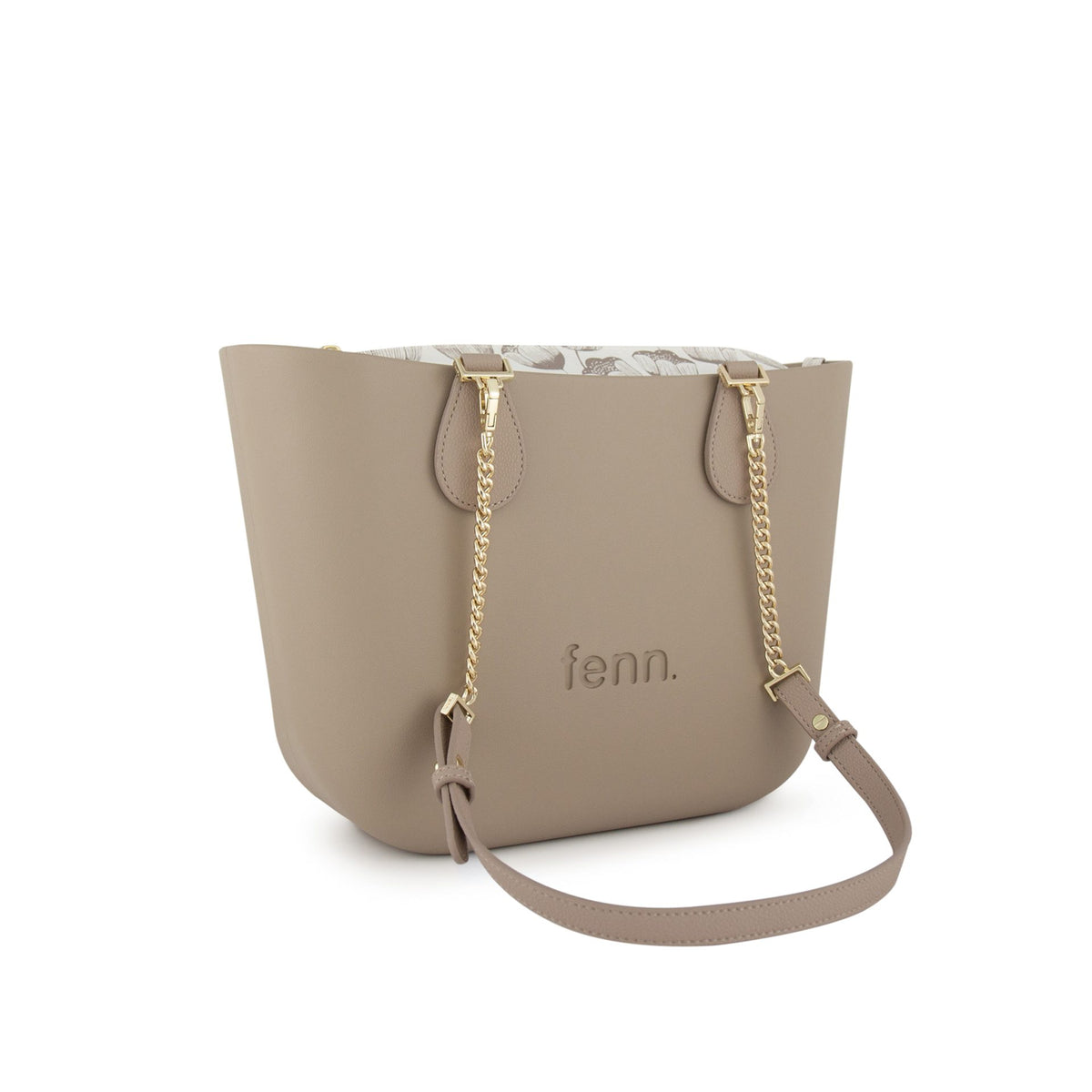 Fenn Original Everyday Petite Tote Bag With Gold Chain Handle-Stone 9492