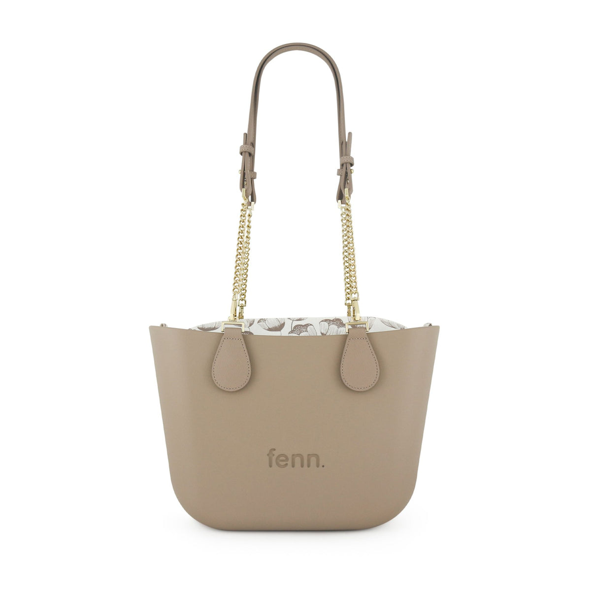 Fenn Original Everyday Petite Tote Bag With Gold Chain Handle-Stone 9492