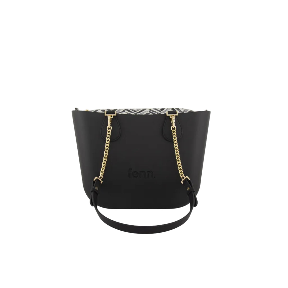 Fenn Original Everyday Petite Tote Bag With Gold Chain-Black 9499.
