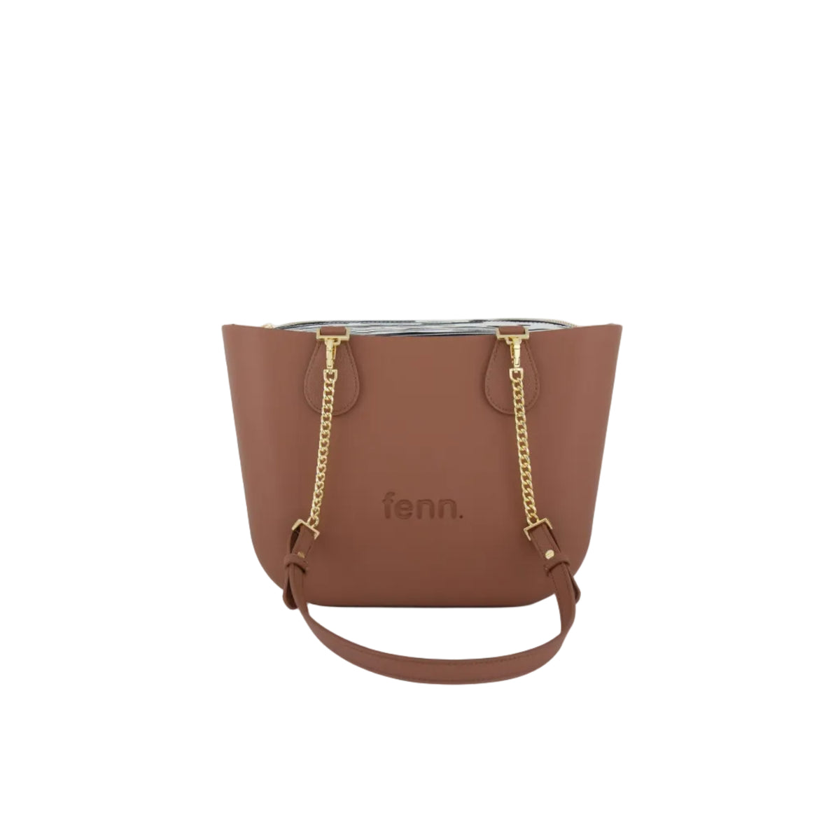Fenn Original Everyday Petite Tote Bag With Gold Chain-Tan 9502.