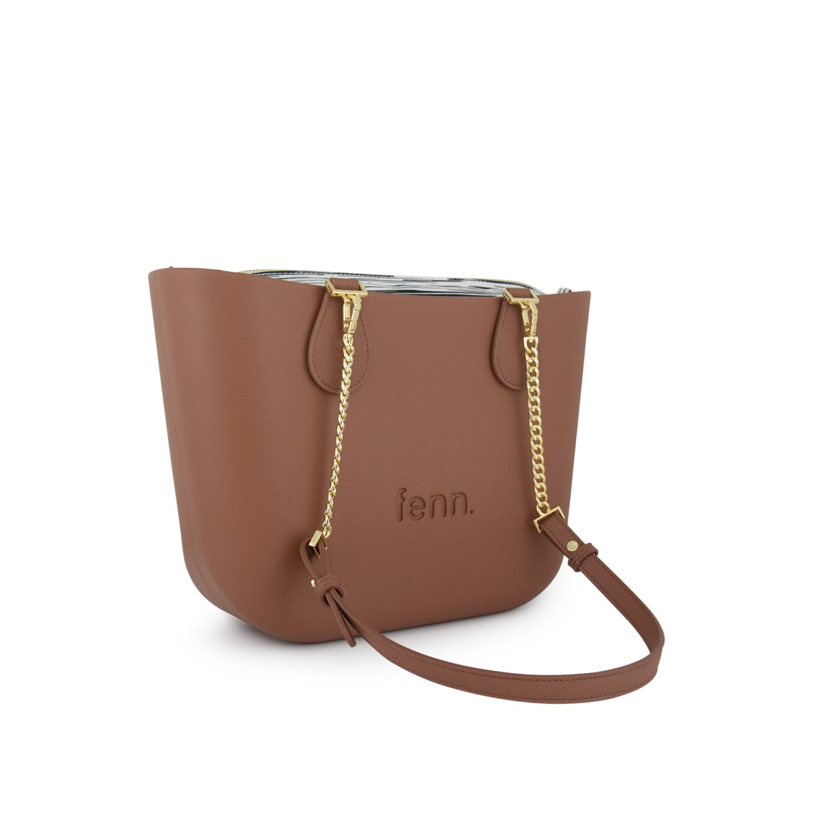 Fenn Original Everyday Petite Tote Bag With Gold Chain-Tan 9502.