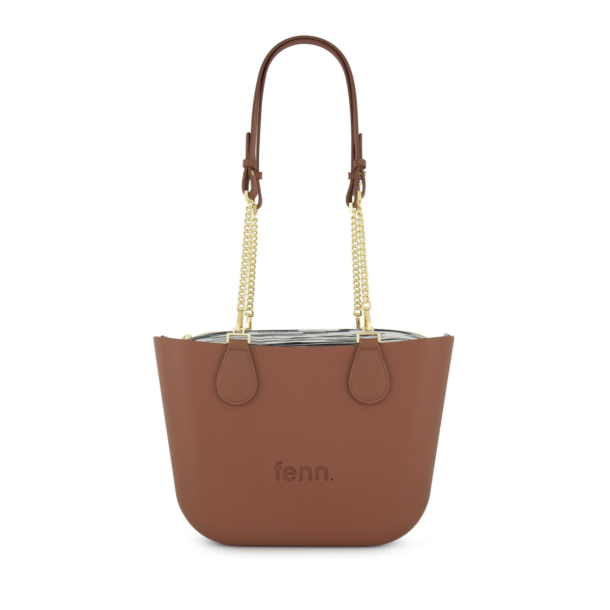 Fenn Original Everyday Petite Tote Bag With Gold Chain-Tan 9502.