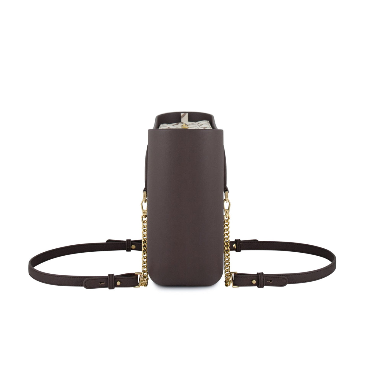Fenn Original Everyday Petite Tote Bag With Gold Chain-Chocolate 9506.