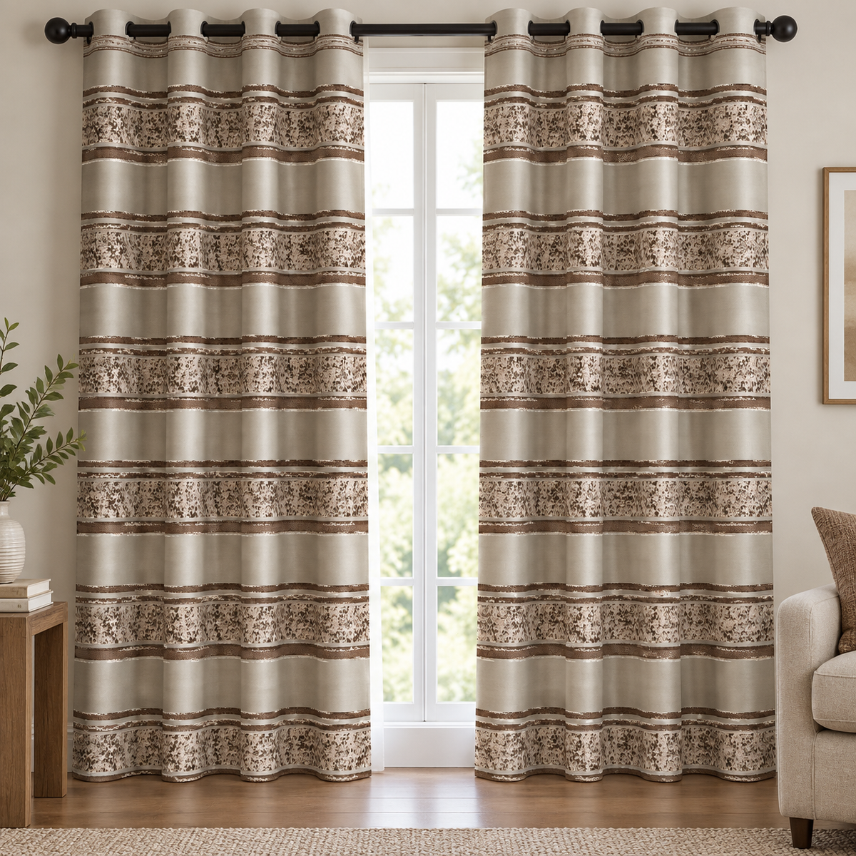 Fabric Curtain Polyester Stripe 280 cm