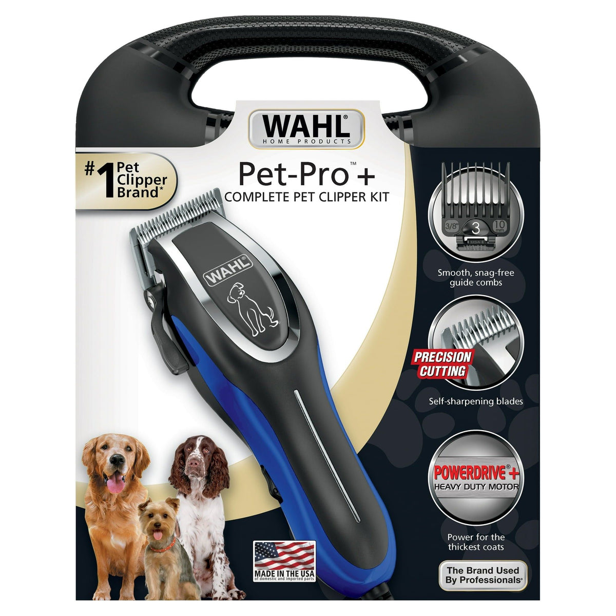 Wahl Pet-Pro Plus Corded Pet Hair Clipper Kit 8-Piece 3026759.