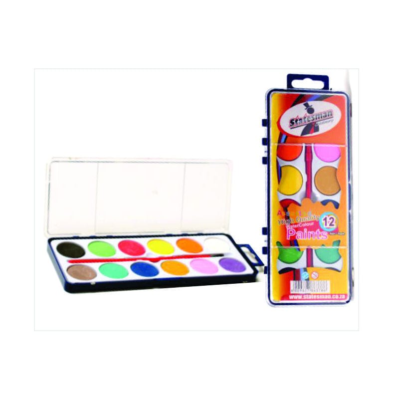 STATESMAN Tech & Office Watercolour Cake Paint Set with Brush (2061798441049)