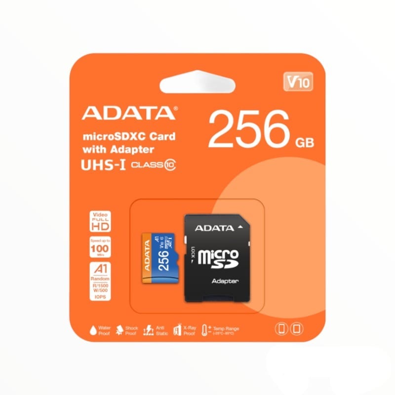 ADATA Memory card 256GB Adata Micro SDXC+Adapter Class 10 UHS (7612752232537)