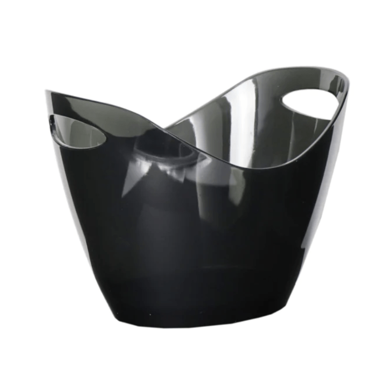 Regent ICE BUCKET Regent Bar Butler Wine Bucket Oval Clear Black Plastic 4 Litre (7099315355737)