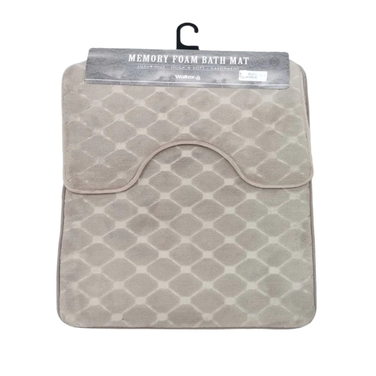Waltex BATH MAT Waltex 2 Piece Memory Foam Bath Mat Set Taupe MEMO142T (7808632946777)