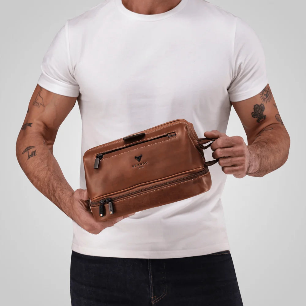 Brando James Toiletry Bag-Brown 9291JAMBRN.