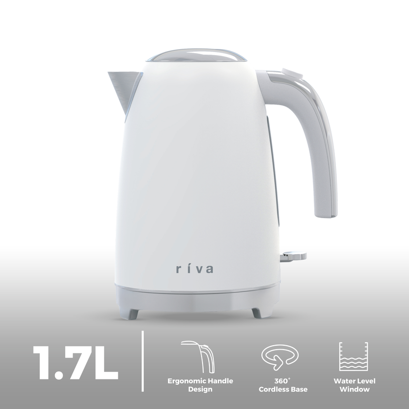 Riva Stainless Steel Kettle 1.7L Matt White RVWK001