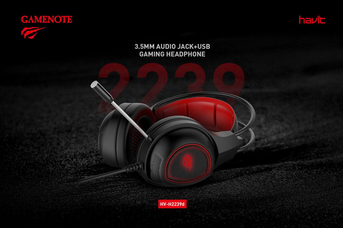 HAVIT Gaming Headphone Havit HV-H2239D USB Gaming Headset with Mic, LED Lighting (6684876472409)