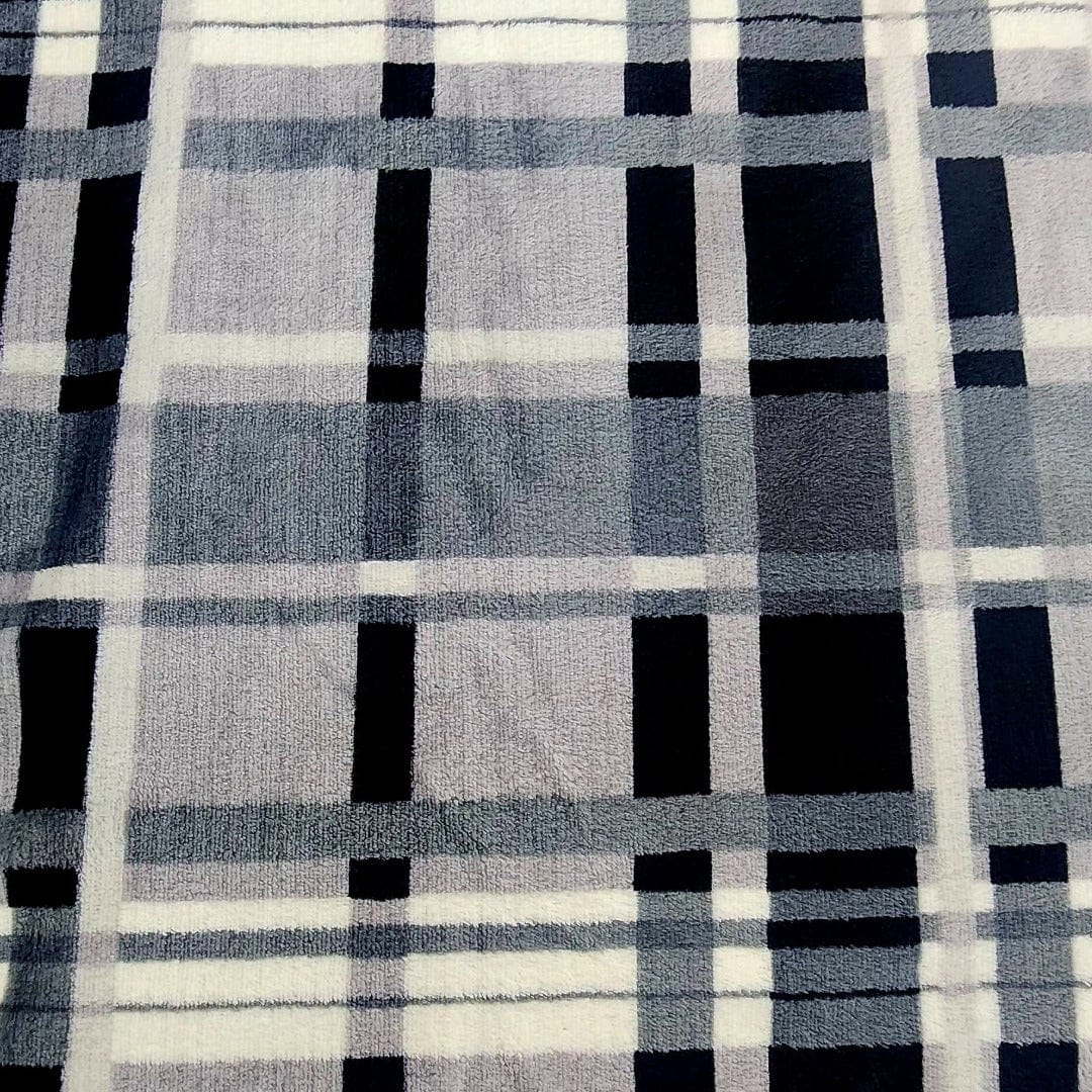 Fleece Blankets Printed Mongolian Fleece Fabric Checks 150cm (7564607979609)