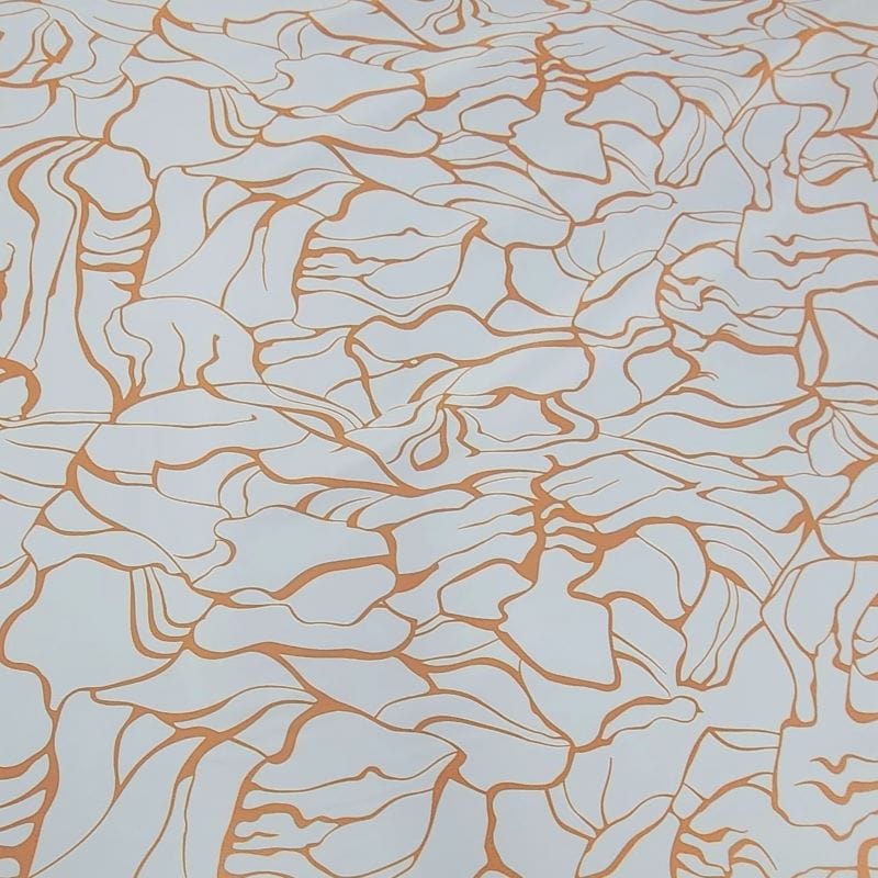 PRINTED SATIN Dress Fabrics Printed Abstract Milano Satin Fabric Orange 150cm (7471857401945)