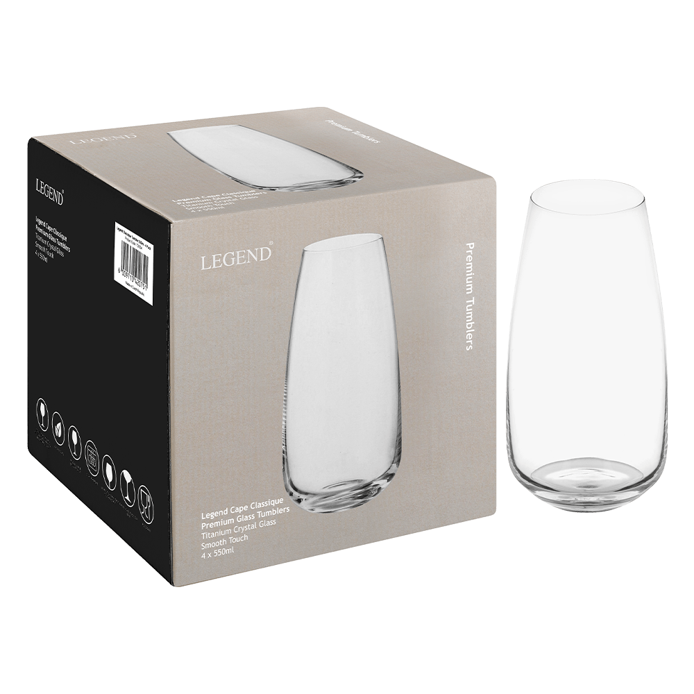 Legend GLASS Legend Classique Tumbler 550ml Set of 4 (7348916093017)