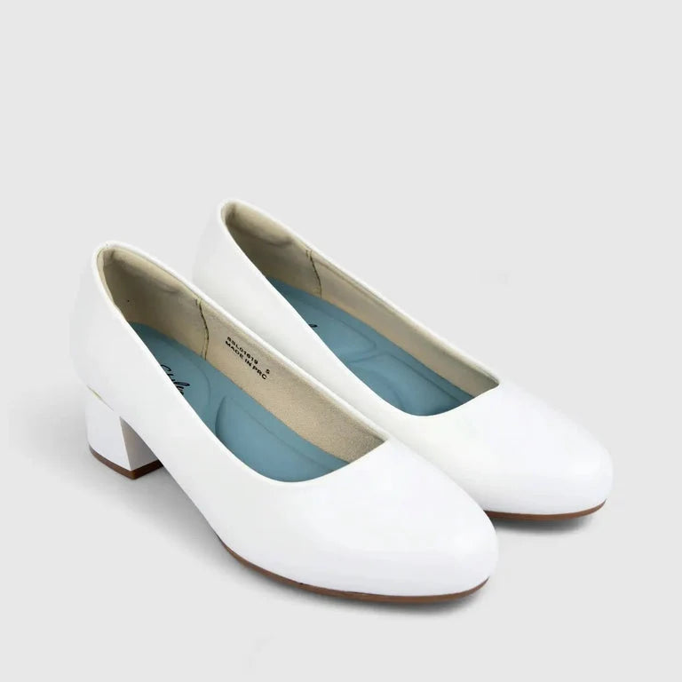 Hush Puppies Ladies Soft Fynn Heels-White SSL01619WHWH