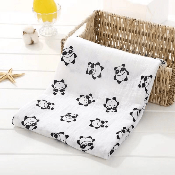 Snuggle BABY BLANKET Baby Panda Muslin Blanket 2 Pack (2099969556569)