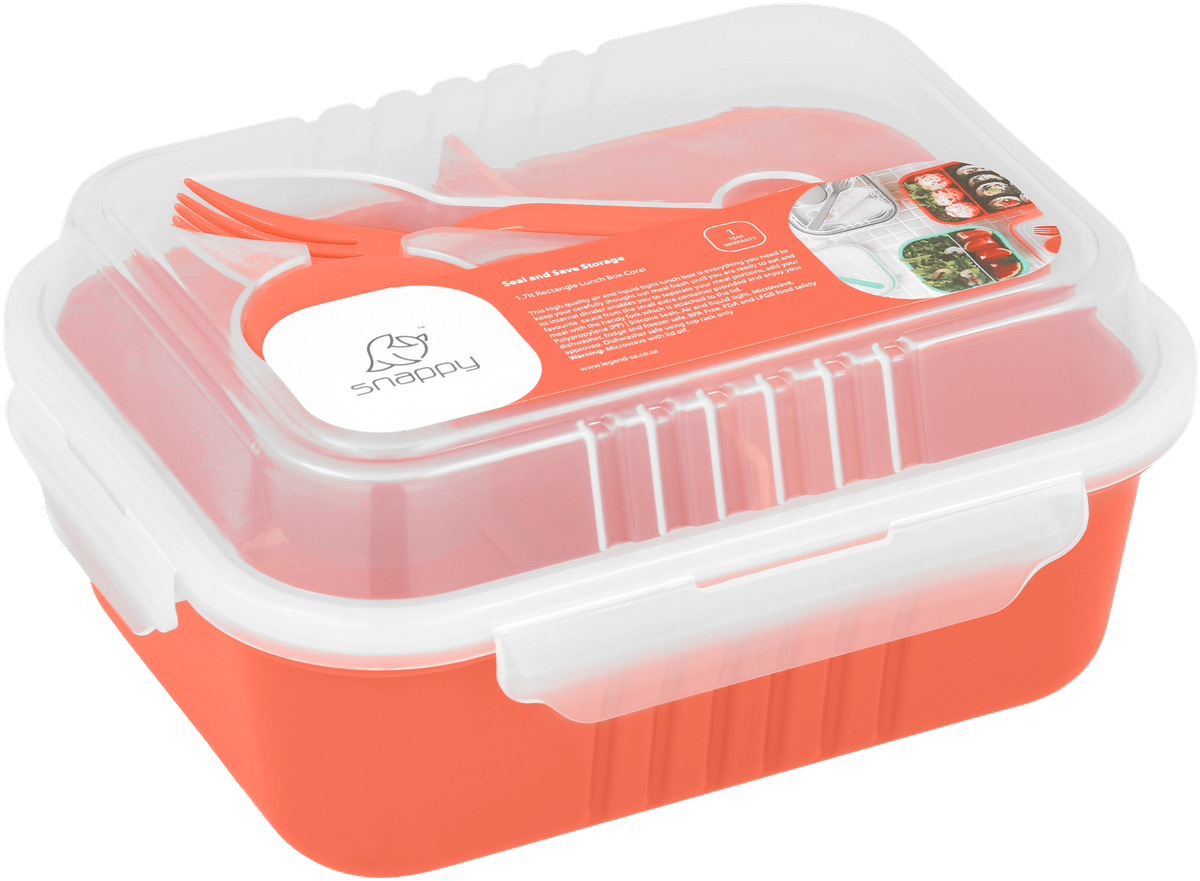 Snappy LUNCH BOX Snappy Lunch Box Rectangular 1.7lt Coral SN-1700C (7784023097433)