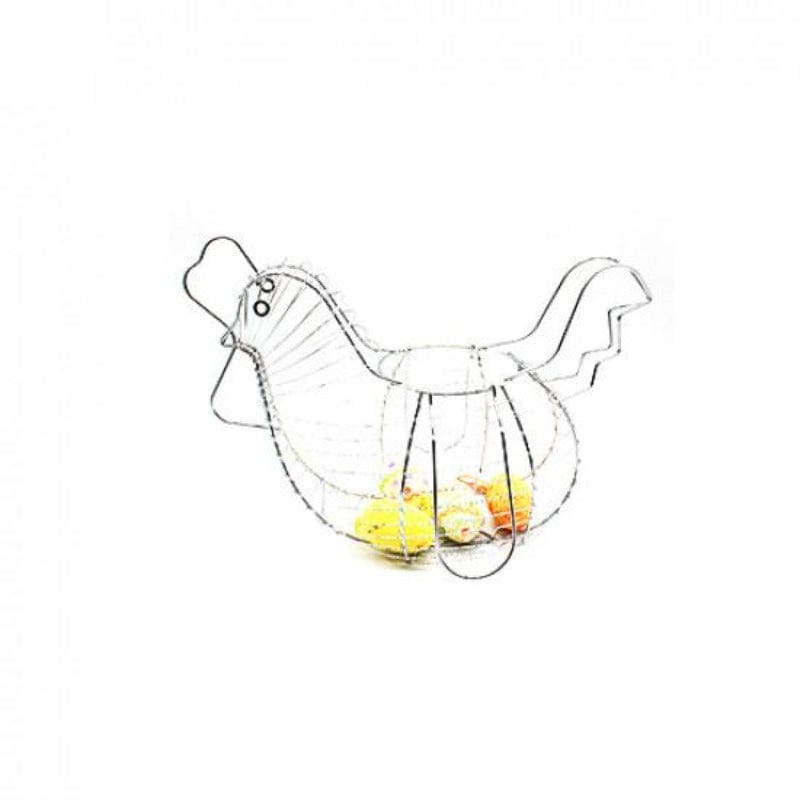 Stainless Steel BASKET Chicken Shape Chrome Egg Basket (4178446221401)