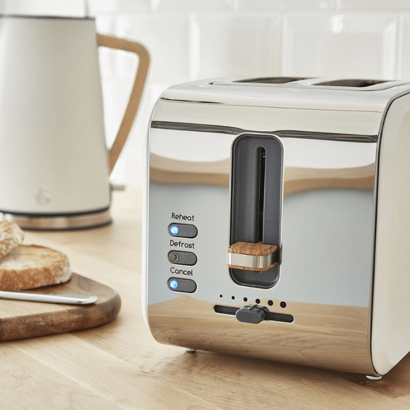 Swan TOASTER & KETTLE Swan Nordic White Kettle and 2 slice Toaster Pack SNR2PW (6714055196761)