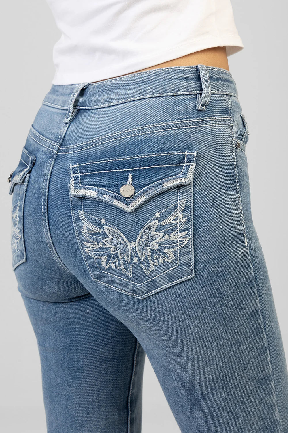 Sissy Boy Mid Waist Astra Bootleg Jeans-Medium Vintage P33334