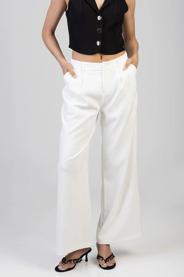 Sissy Boy Ladies Alice Wide Leg Trouser- Off White P33230/FB3932