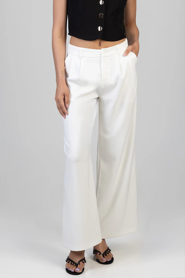 Sissy Boy Ladies Alice Wide Leg Trouser- Off White P33230/FB3932