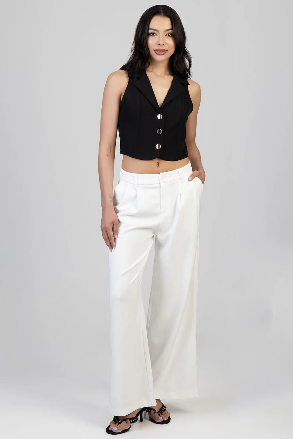 Sissy Boy Ladies Alice Wide Leg Trouser- Off White P33230/FB3932