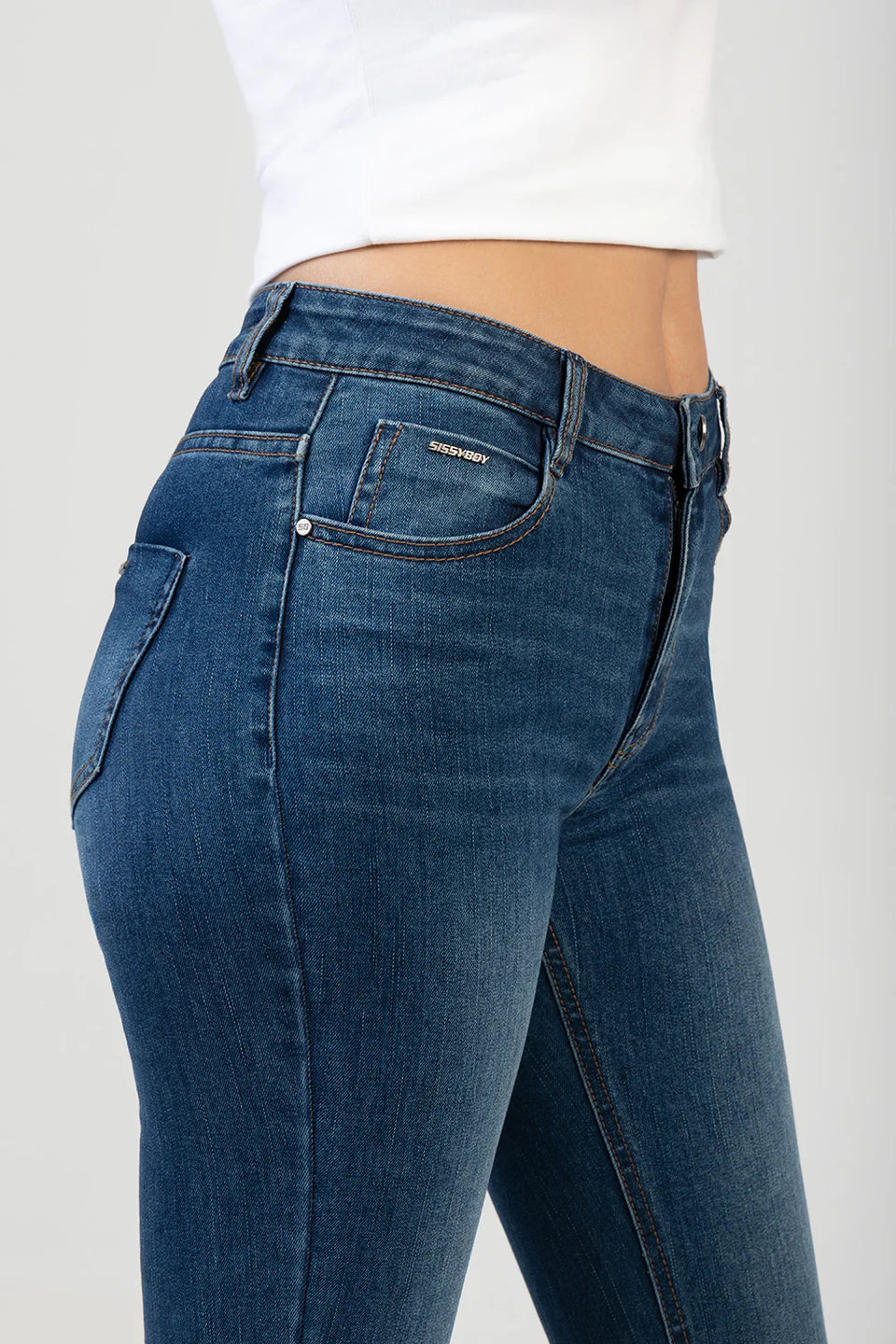 Sissy Boy Mid Waist Leah Bootleg Jeans Med Vintage P31660/IMP