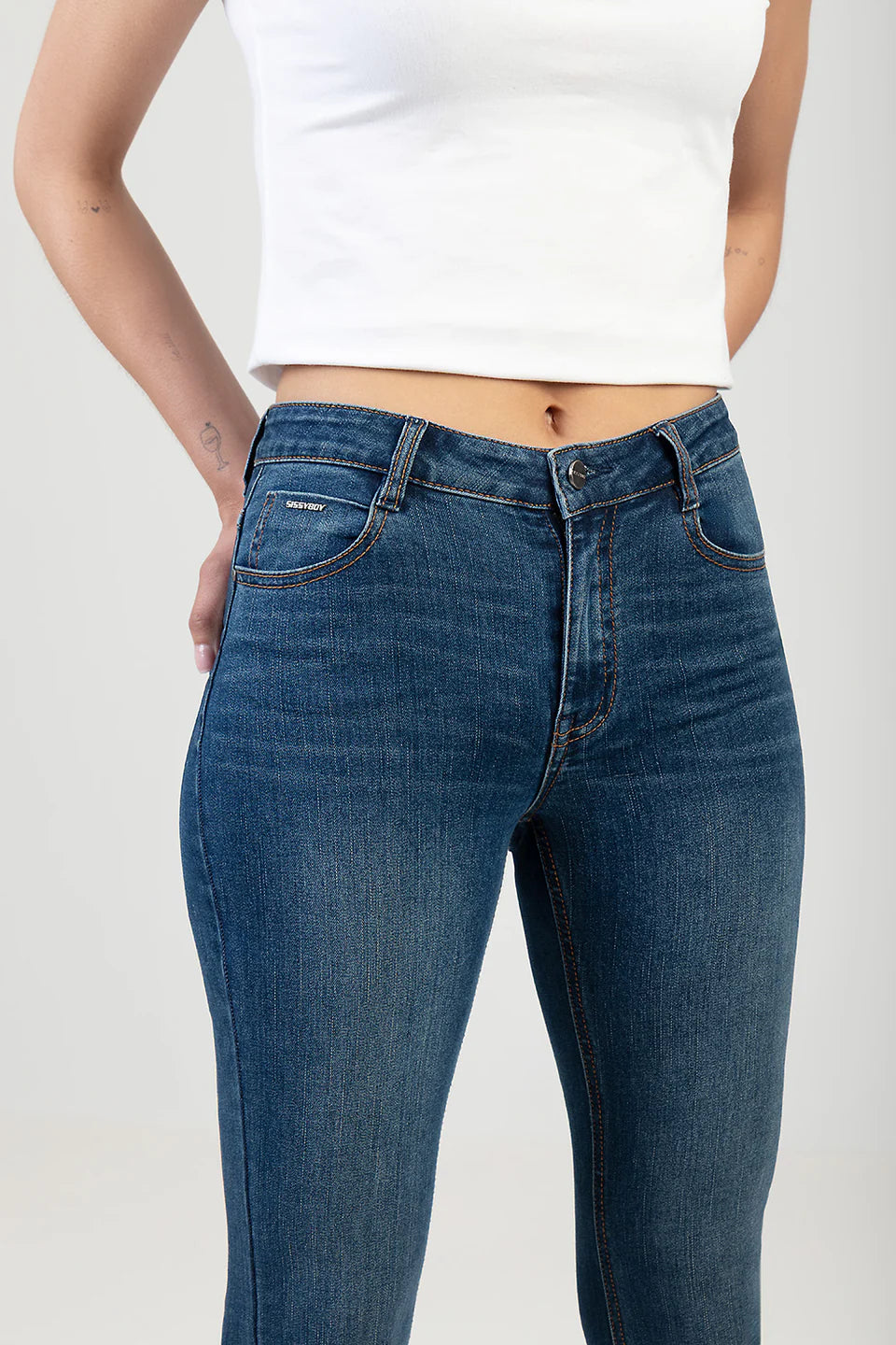 Sissy Boy Mid Waist Leah Bootleg Jeans Med Vintage P31660/IMP