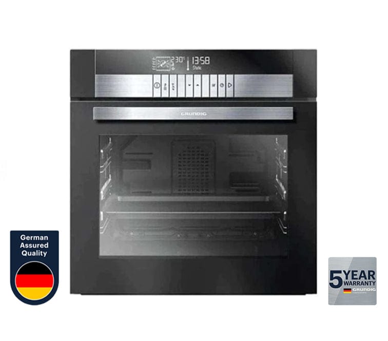 Grundig Ovens Grundig 60cm Black Steam Assist Electronic Multifunction Oven GEBD47000B (7156453146713)