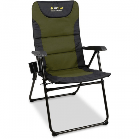 Oztrail camping chair Oztrail Resort 5-Position Arm Chair 150kg Green (6960288202841)