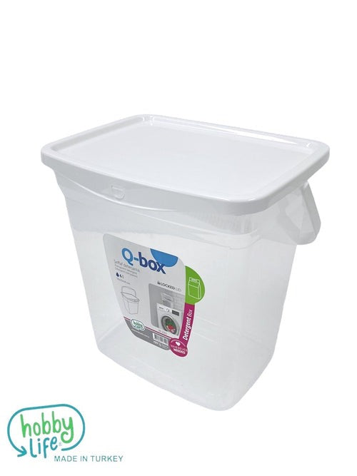 Hobby Life DISH Hobby Life Q Box Transparent Detergent Box With Locked Lid Clear 6Ltr 08 1082 (7306942578777)