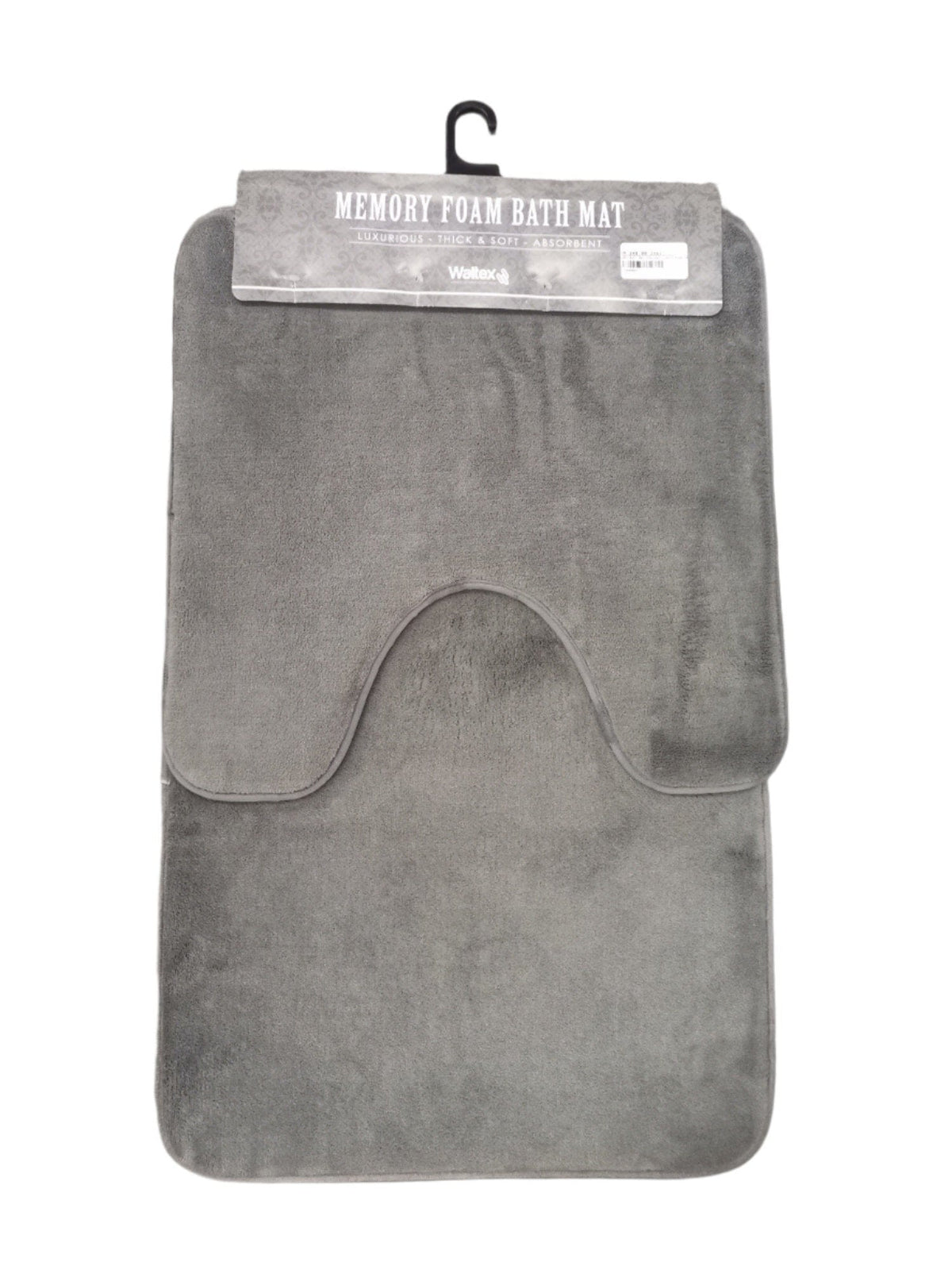 Waltex BATH MAT Waltex 2 Piece Memory Foam Bath Mat Set Charcoal MEMO142C