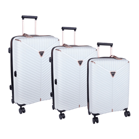 CELLINI Luggage & Bags White Cellini Allure Hard Shell 3 Piece Set Black (7200107626585)